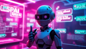 Engaging Spicy AI chatbot in a vibrant, interactive digital environment