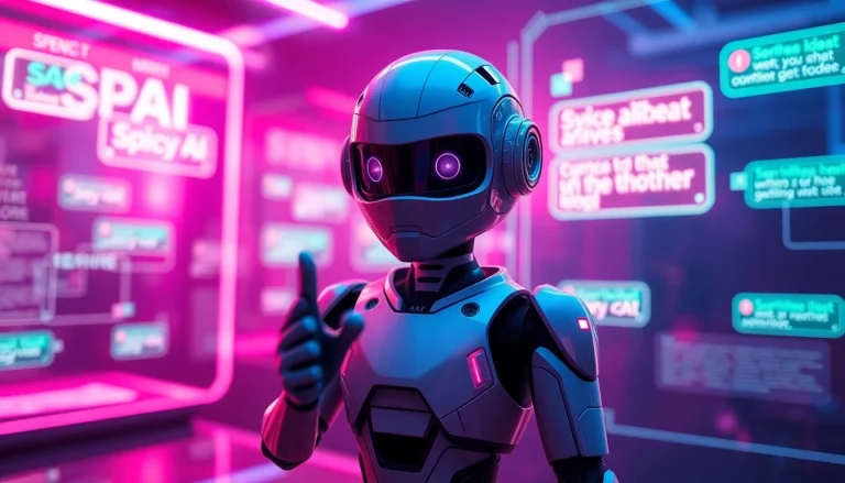 Engaging Spicy AI chatbot in a vibrant, interactive digital environment