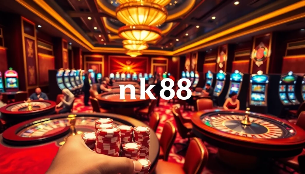 Engaged players enjoying exciting table games at nk88 casino.