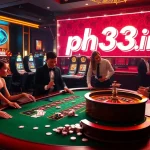 Betting excitement at ph33.info with players engaging at a vibrant casino table.