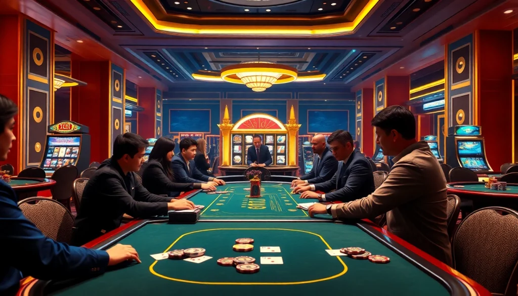Engage in thrilling games at nhà cái PS99 with vibrant casino tables and professional dealers.
