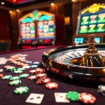 Experience the excitement of betting at trang chu luckywin with vibrant casino tables and luxurious poker chips.