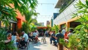 Grupo relajante en un Weed Club Lloret De Mar disfrutando de un ambiente vibrante.