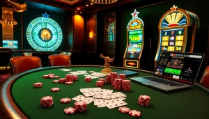 Trải nghiệm cảm giác thắng cuộc tại https://luck8.com với cảnh casino sống động có poker, roulette và máy đánh bạc.