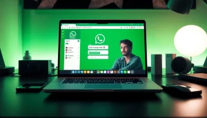 在现代笔记本电脑上使用 WhatsApp网页版，体验无缝消息传递。