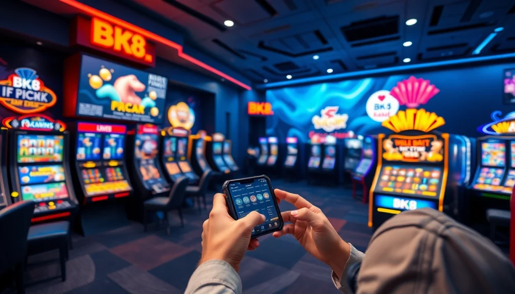 Engaging scene of a user exploring bk860s.com platform showcasing vibrant games and promotions for 2025.