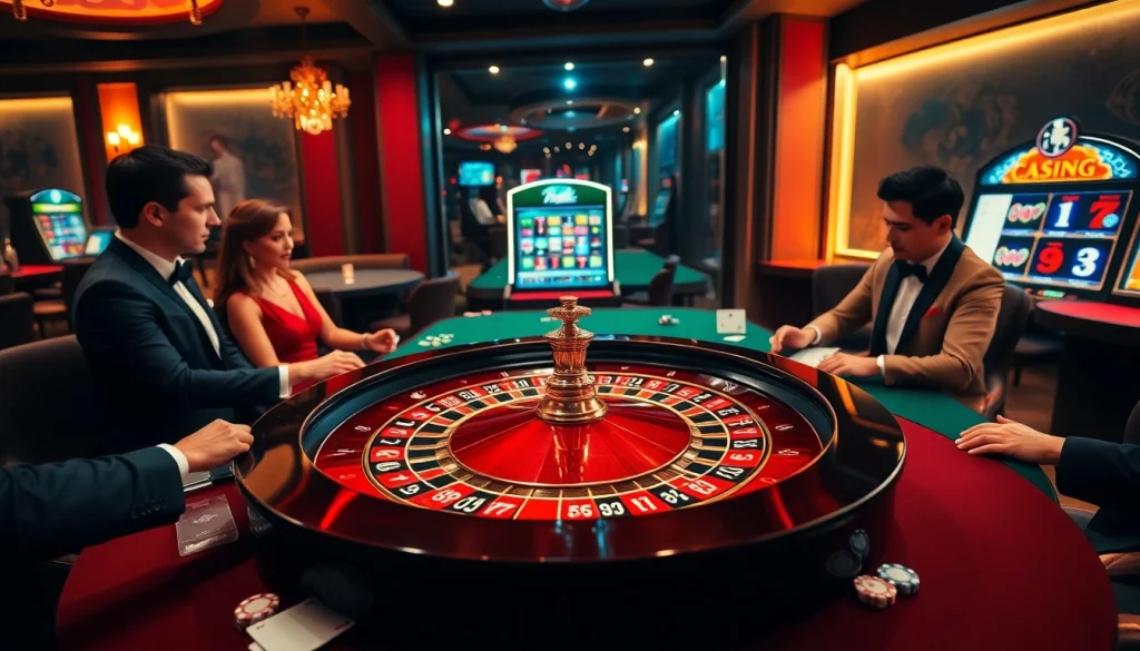 Betting fun at the roulette table in a luxurious casino setting inspired by https://xin88hv.club.