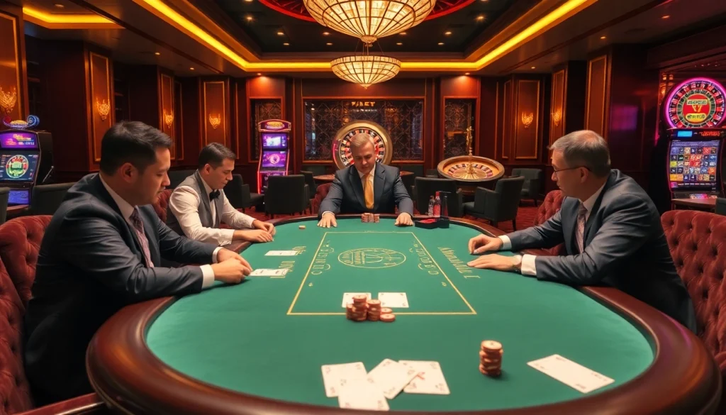 Engaged players strategizing at a poker table, elevating gambling experience at https://wapt.co.com/.