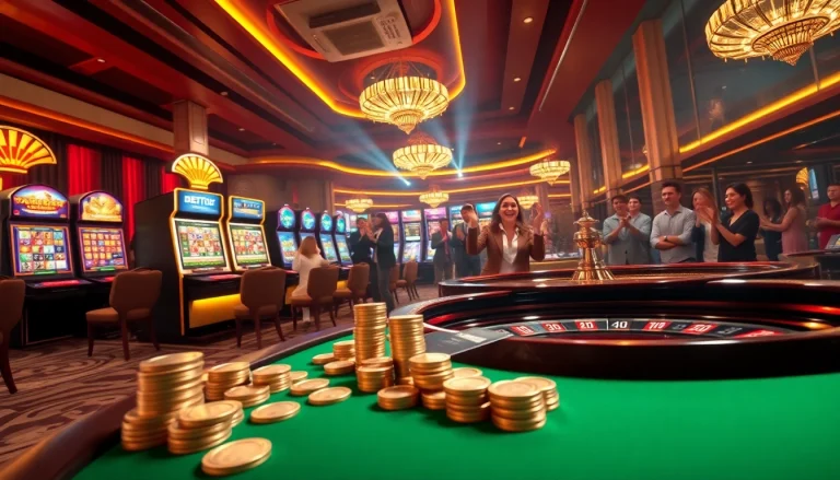 Experience the excitement of bet168 online gaming with vibrant scenes of slots and live casino tables.