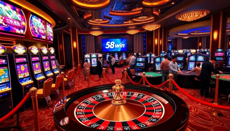 Experience thrilling casino action at 58win with vibrant tables, exciting slot machines, and dynamic players.