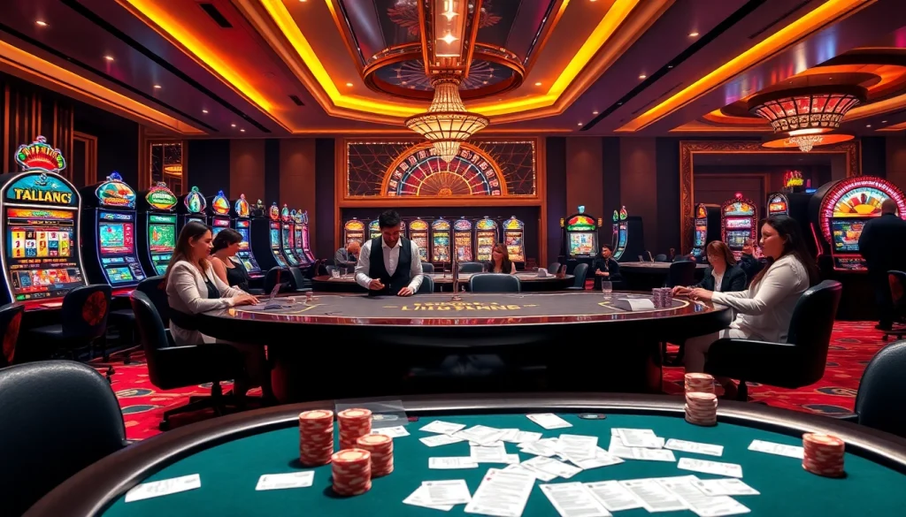 Engaging gambling scene showcasing the excitement of https://tg88-casino.com/ with vibrant tables and players.
