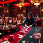 Sao789 players enjoying thrilling card games and slot machines in a luxurious casino.