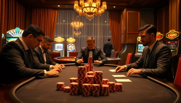 Experience high-stakes poker action in a 5MB luxury casino setting with intense strategy.
