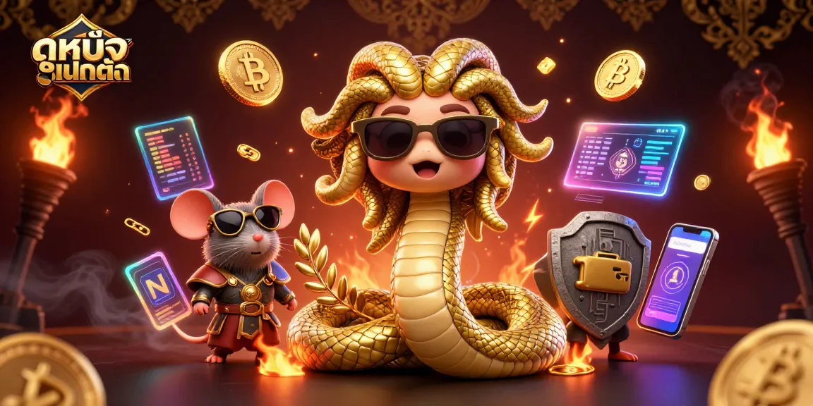 Engage in ดูหนังออนไลน์ with a lively Medusa, warrior mouse, and crypto elements.