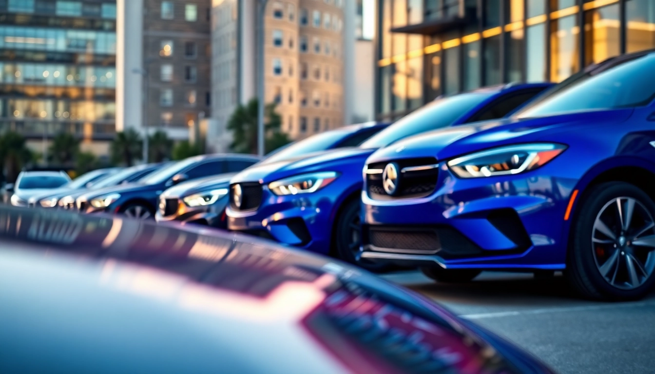 Ashley cars displayed in a vibrant urban setting with elegant designs and natural sunlight.