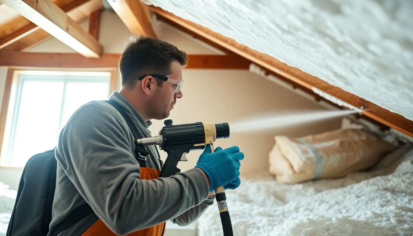 Demonstrating problems with spray foam insulation application in an attic space.