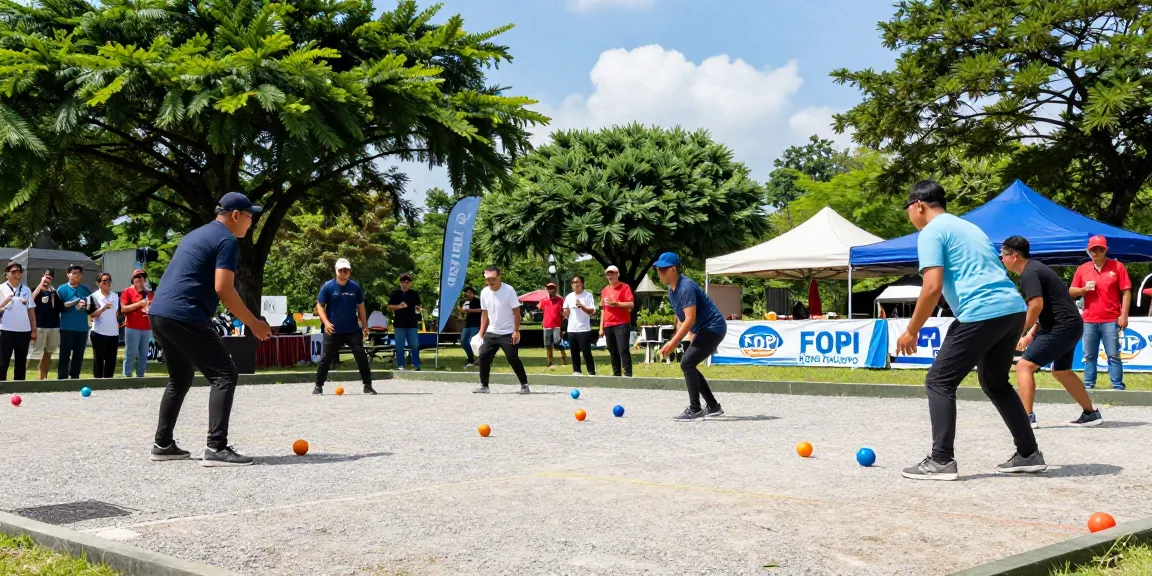 FOPIKOTAPALOPO.org community petanque tournament showcasing vibrant outdoor atmosphere and competitive spirit.