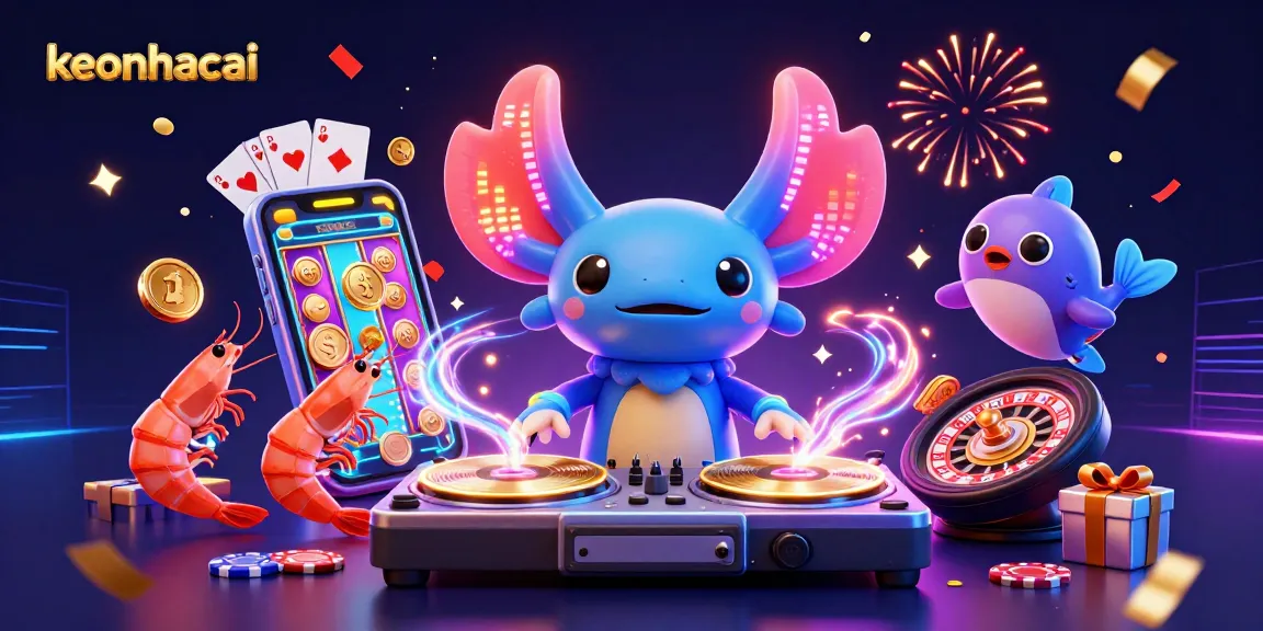 Experience exciting gaming with keonhacai in a vibrant underwater party scene featuring dancing characters.