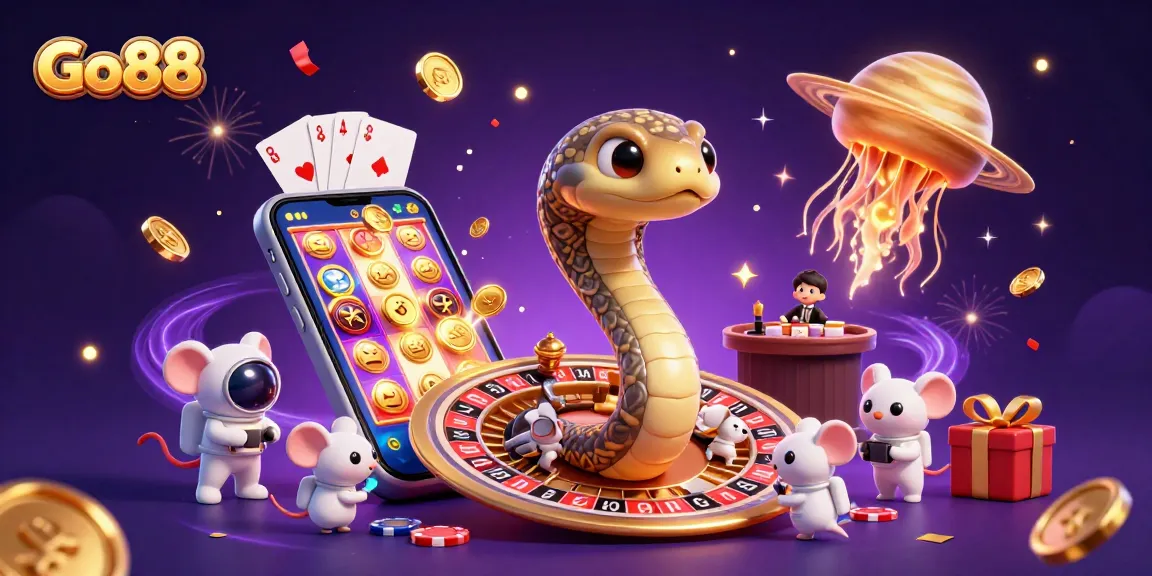 Bet on Go88 with vibrant slot games and a cosmic twist, featuring 3D cartoon characters