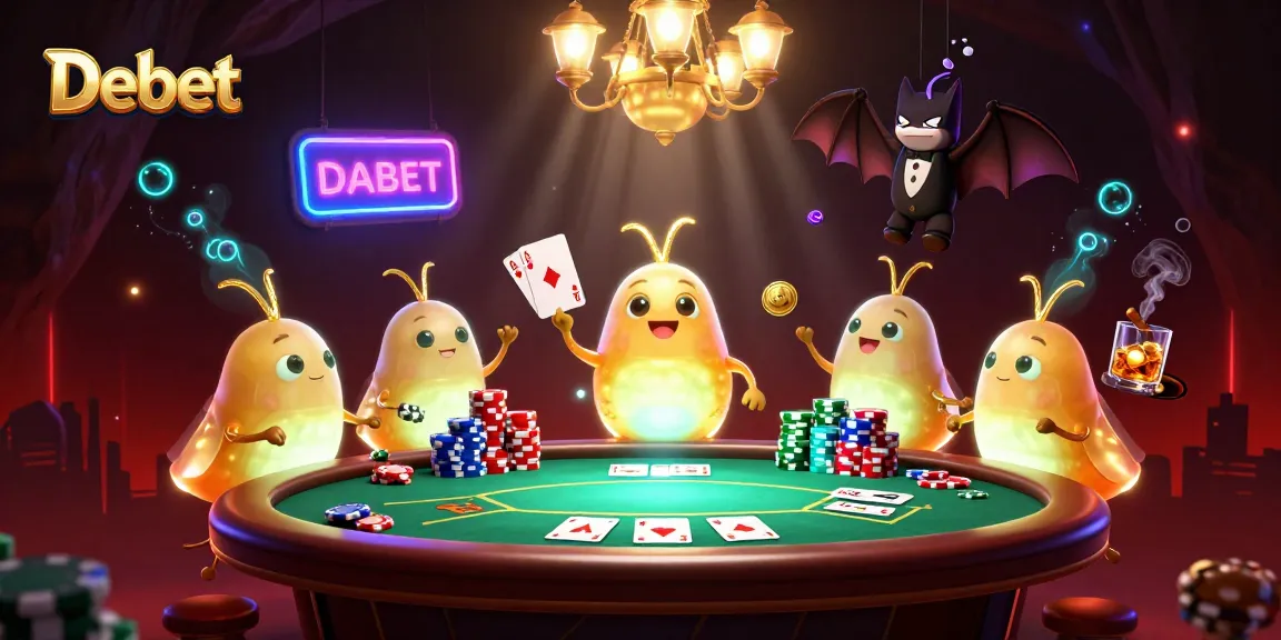 Experience the exciting world of Debet with a vibrant casino scene and poker action.