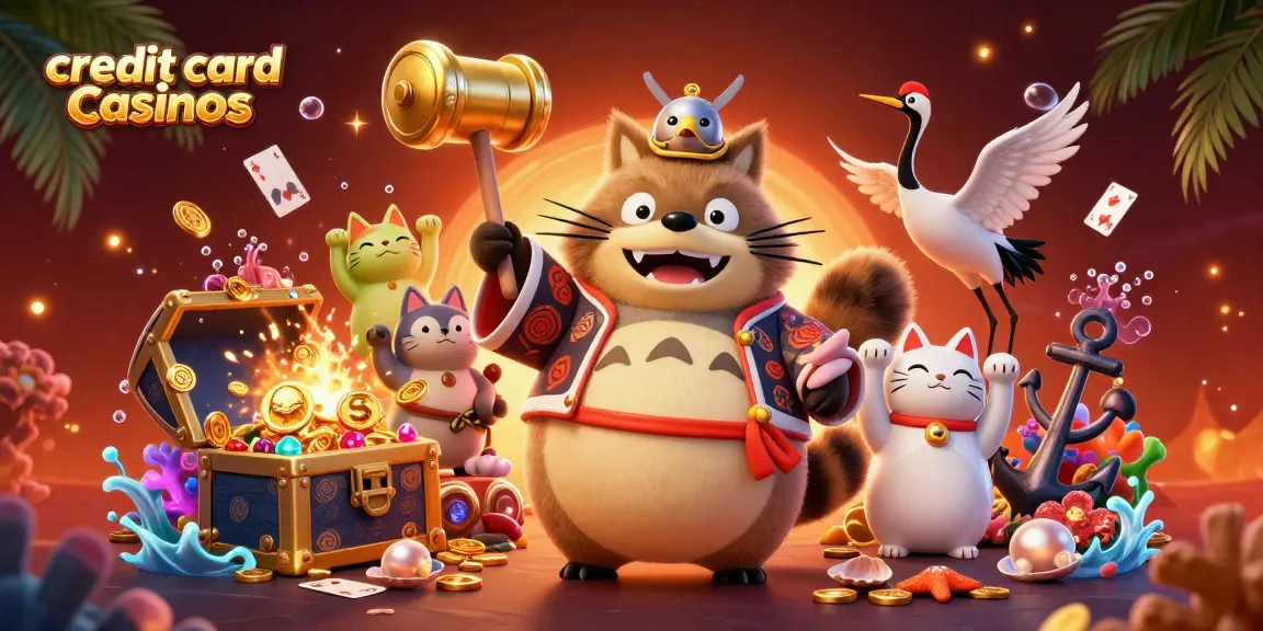 Experience the excitement of credit card casinos with vibrant characters and dynamic gaming elements.