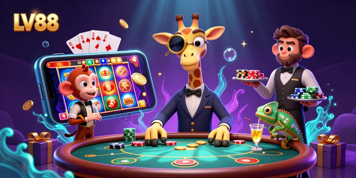 Experience thrilling actions at LV88 with a high-roller giraffe, a monkey valet, and a chameleon bartender.