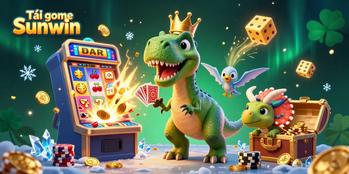 Join the excitement and Tải game Sunwin with a vibrant 3D scene full of casino action and fun characters.