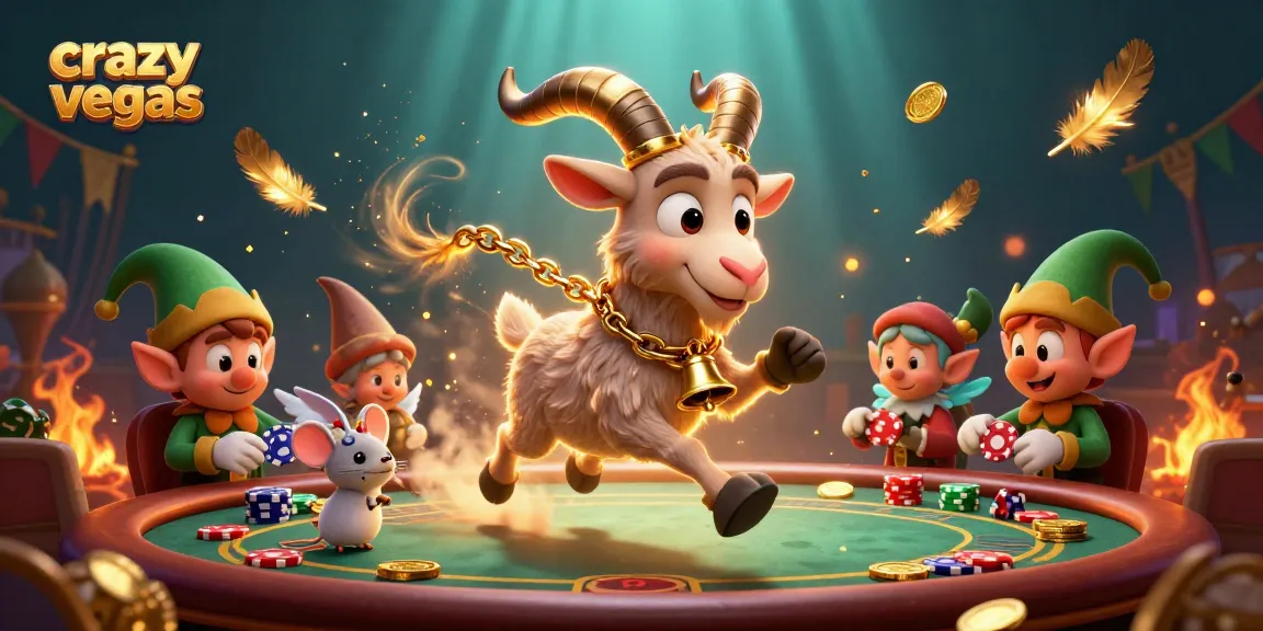 CrazyVegas showcases a festive horror casino scene with Krampus, an angel mouse, and gremlins stealing chips.